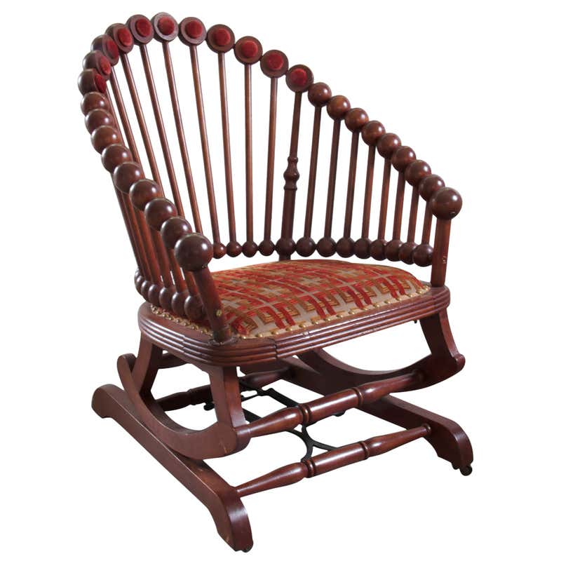 Superb Henry Link Rocker Vintage Wicker with Scalamandre Cushion at 1stDibs