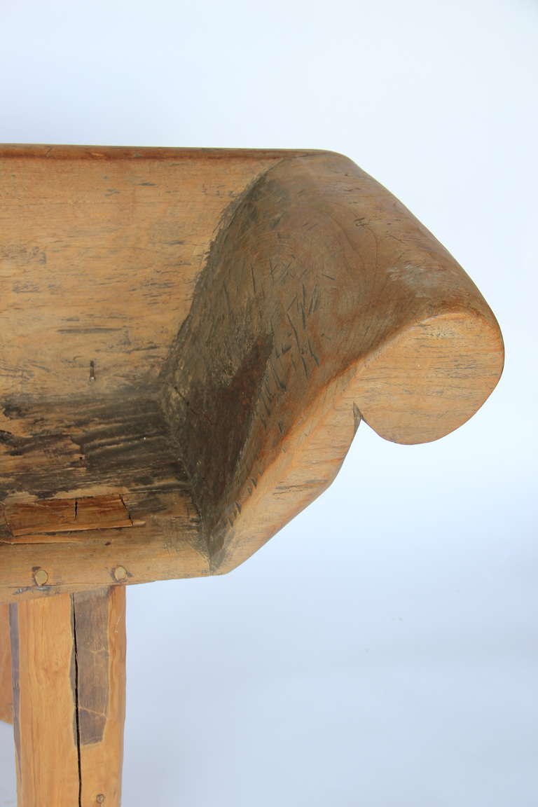 Rustic Carved Chinese Bench 2