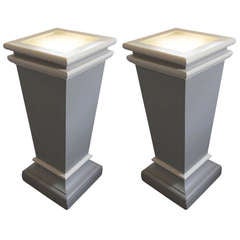 Pair Illuminated Pedestals