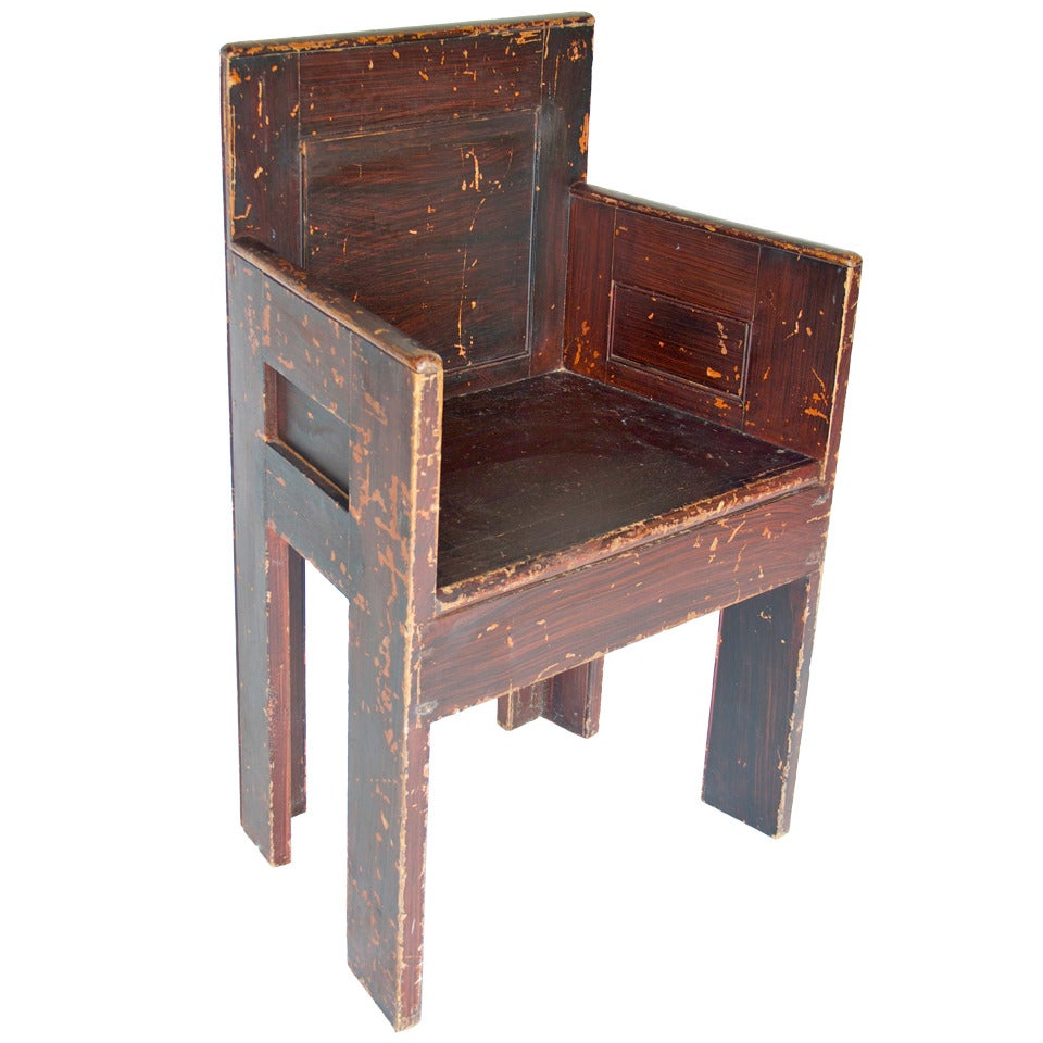 Grain Painted Scottish Chair For Sale