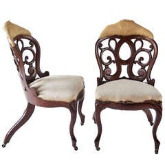 Antique Pair Of Rococo Revival Side Chairs