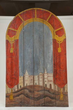 19th Century Wooden Marionette Theatre Backdrop