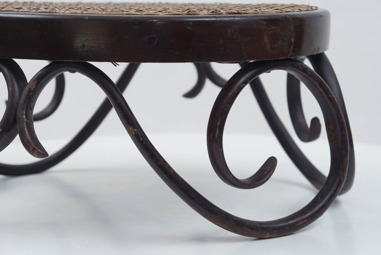 Early 20th Century Thonet, 1904 Bentwood Foot Stool For Sale