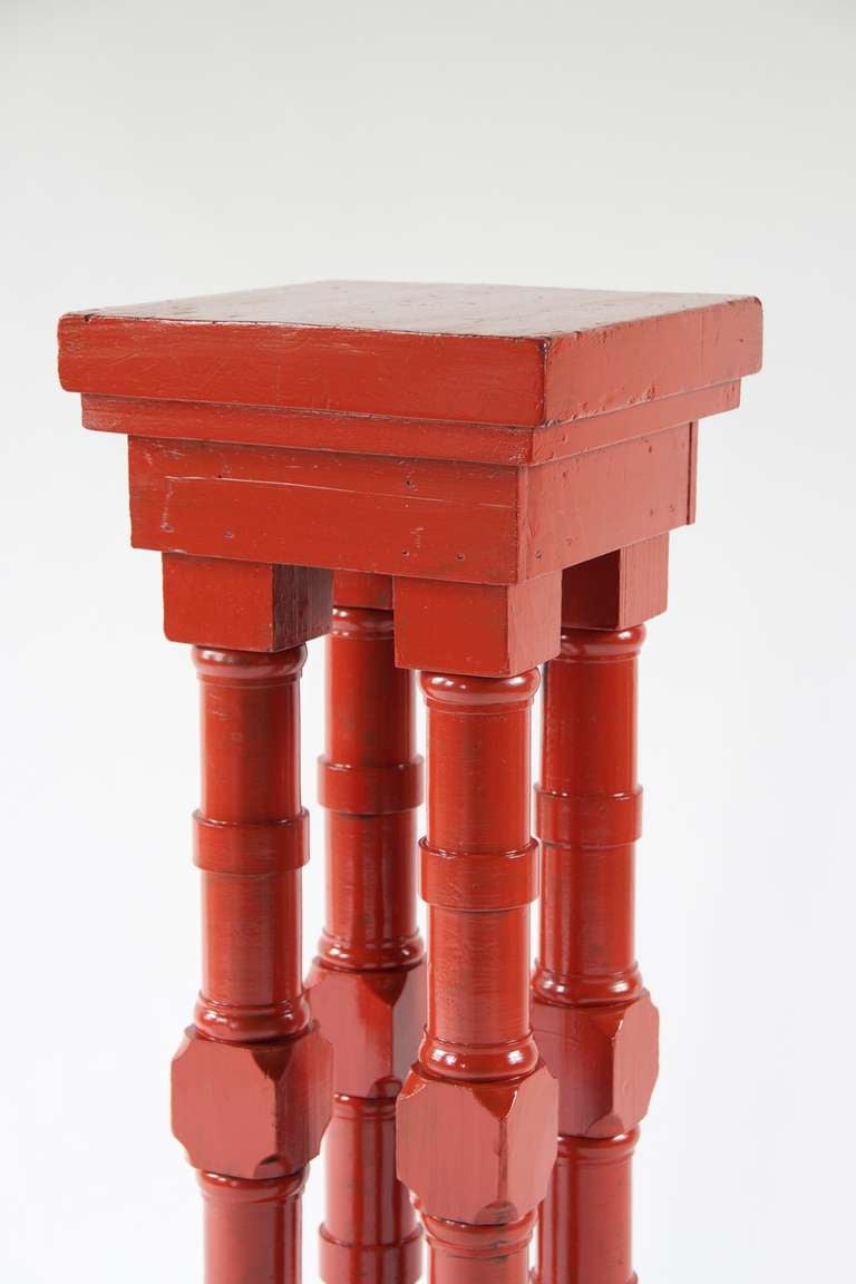 American Craftsman Extremely Orange Four-Column Pedestal