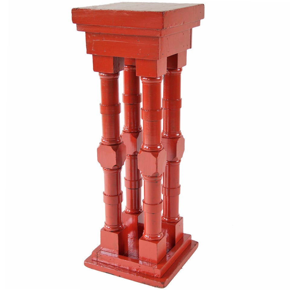Extremely Orange Four-Column Pedestal