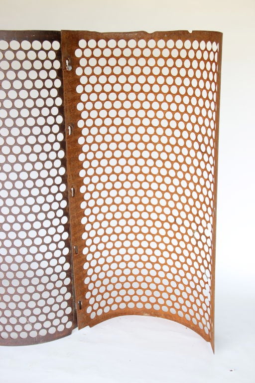 Boldly Graphic. Large Iron Screen with Unusual Pattern.  A Great room Divider or Garden Element