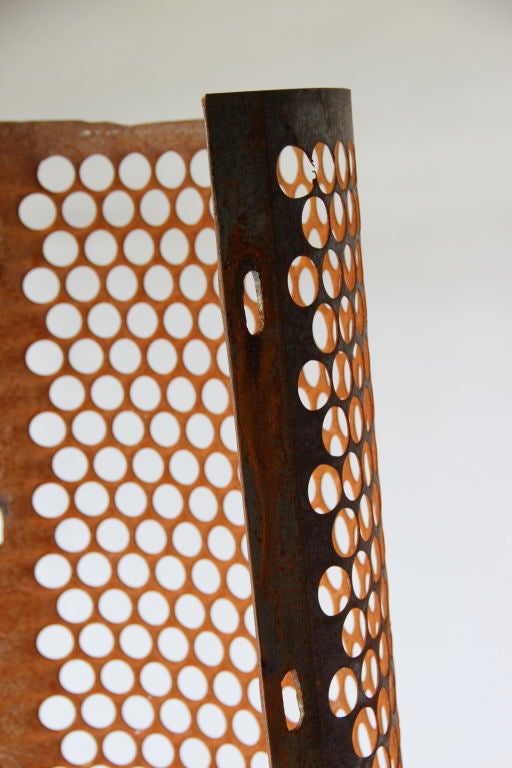 Iron Pierced Industrial Standing Screen
