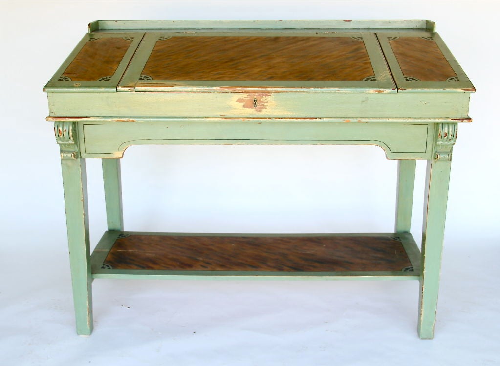 Tall Green Painted Writing Desk at 1stdibs