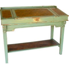 Tall Green Painted Writing Desk