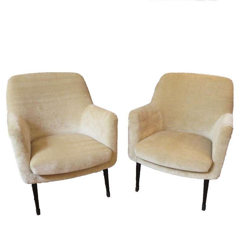 Mid-20th Century Nino Zoncada Club Chairs from Stella Maris II Ocean Liner For Sale