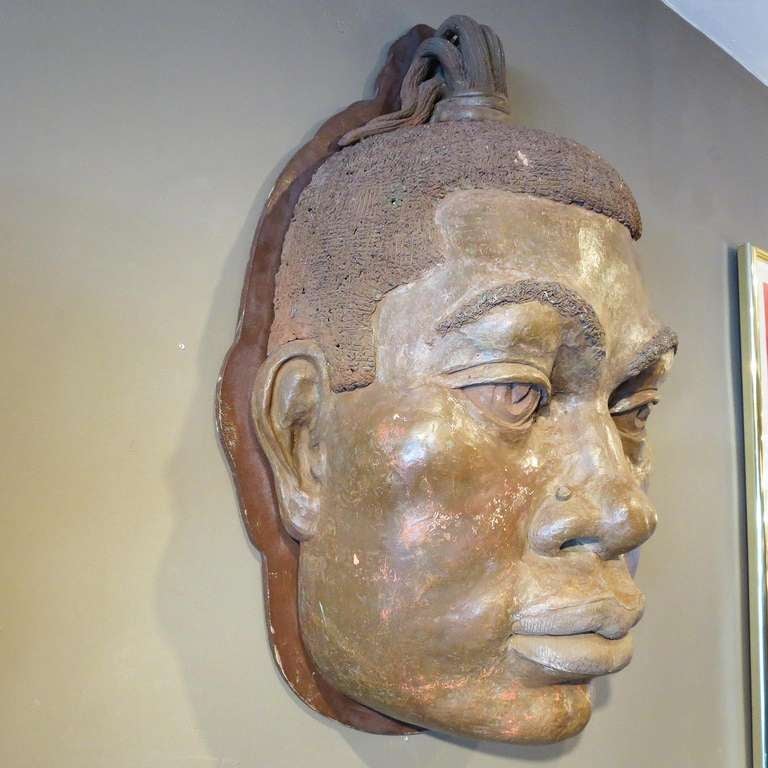 Unknown Monumental Terracotta Wall Mounted Heads