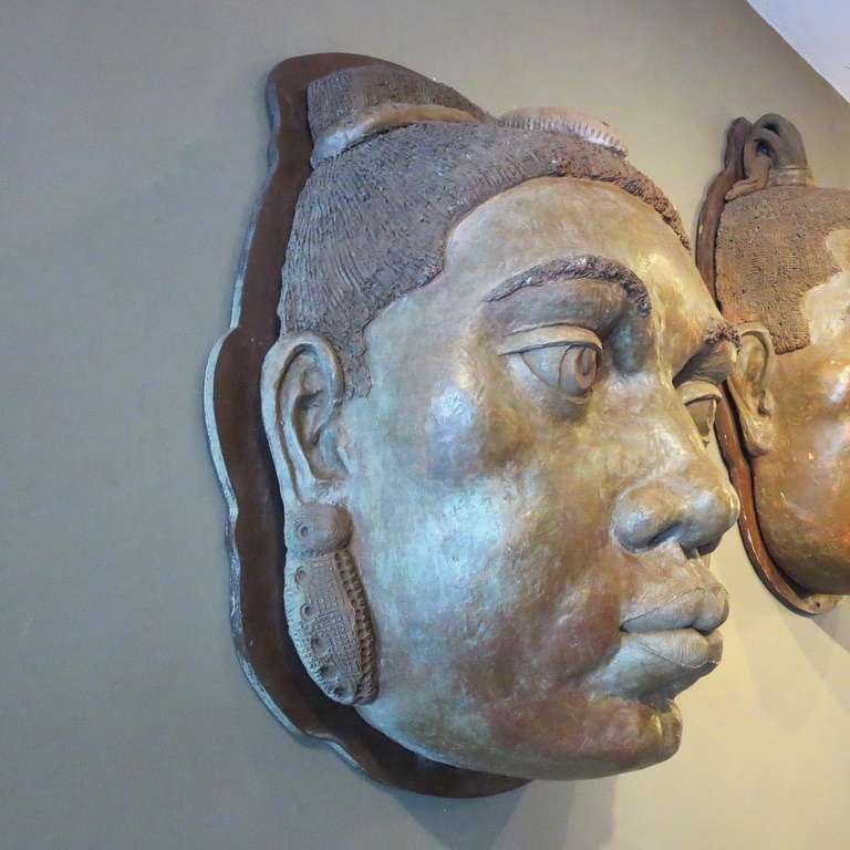 Monumental Terracotta Wall Mounted Heads 1