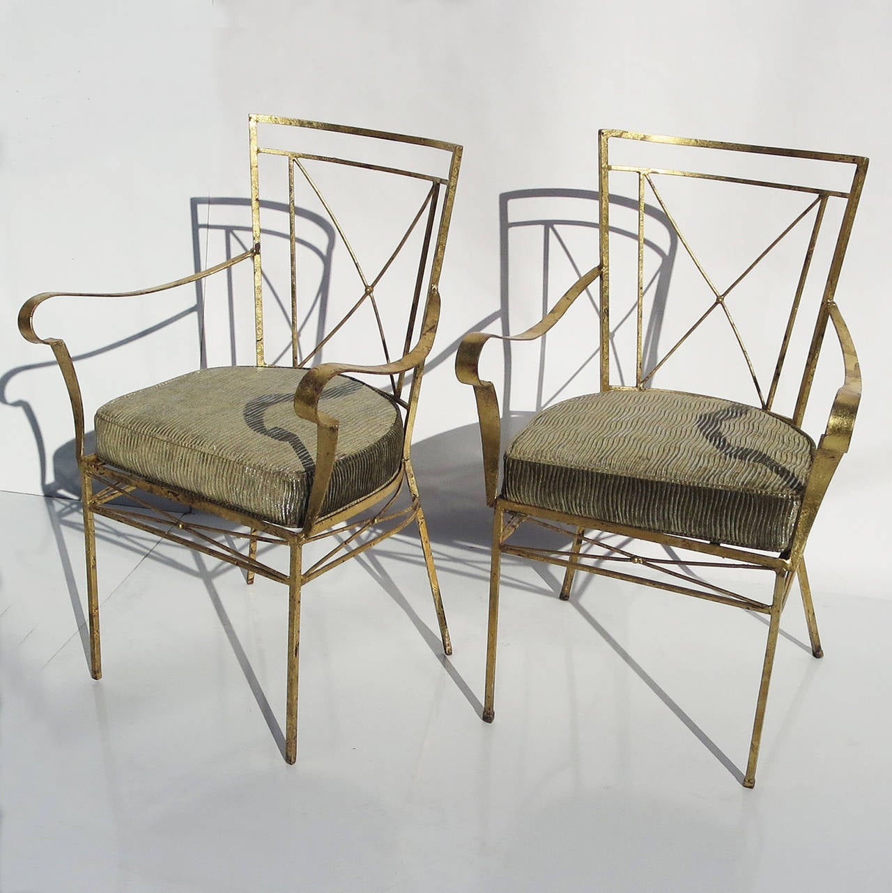 American Gilded Occasional Hollywood Regency Arm Chairs