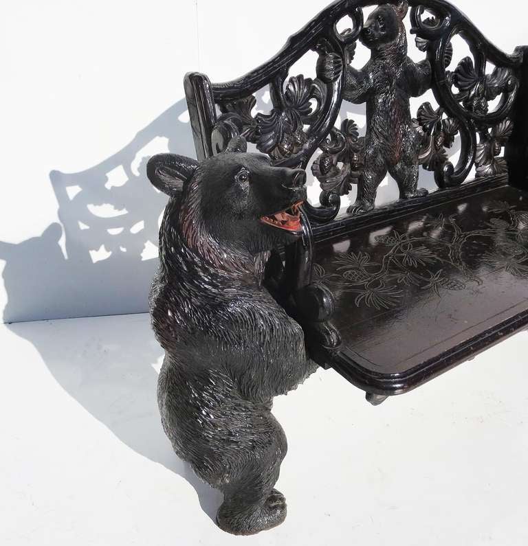 black forest bear bench