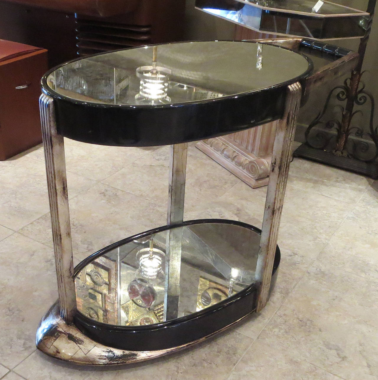 Streamlined Art Deco Cocktail Trolley 2