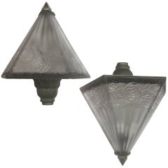 Art Deco Wall Sconces in the Manner of Lalique