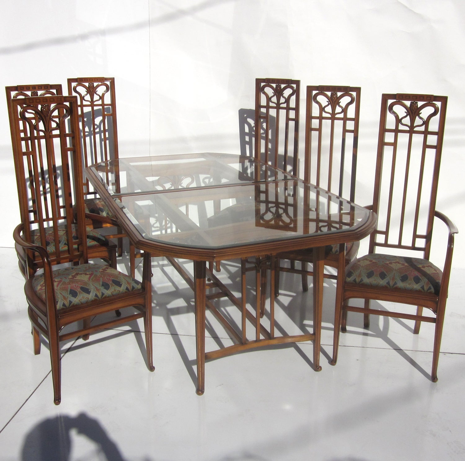 Art Nouveau Style Dining Table and Six Chairs at 1stDibs art nouveau