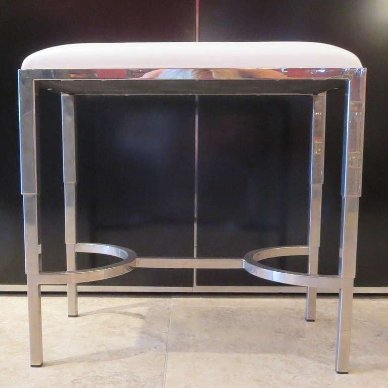 Contemporary Art Deco Style Vanity Bench by Waterworks