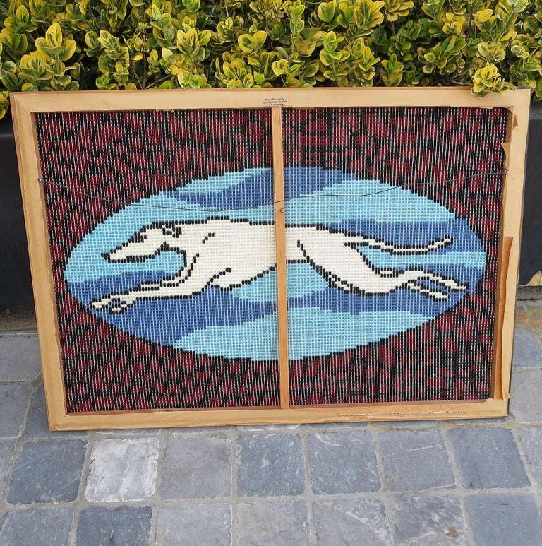 American Greyhound Needlepoint Tapestry from CEO Estate
