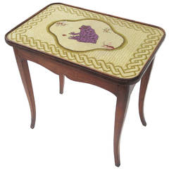 Antique Empire Occasional Table with Embroidery Top