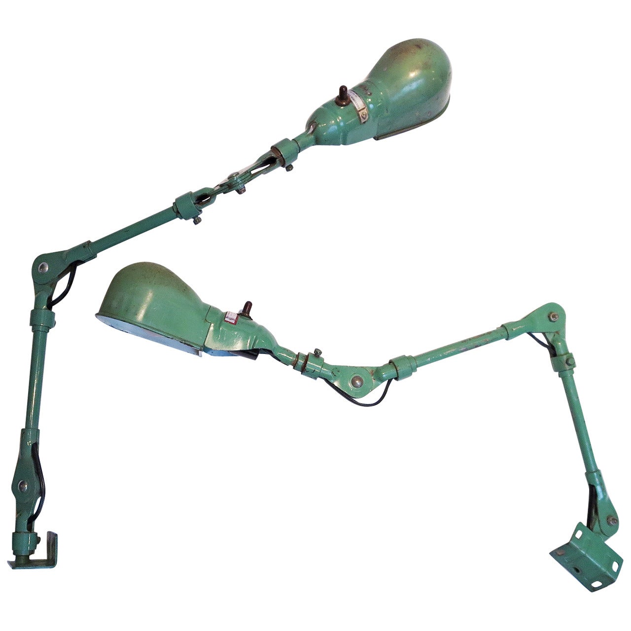 Industrial Painted Metal Articulated Lamps For Sale