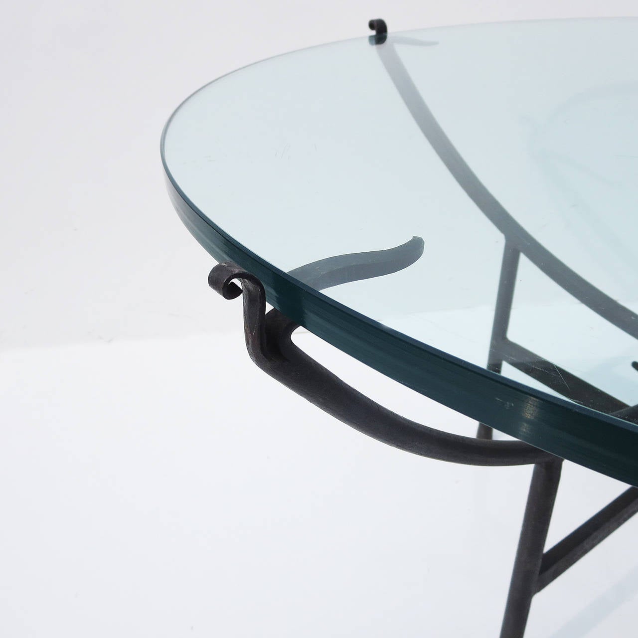 American Elegantly Tasteful Iron and Glass Coffee Table