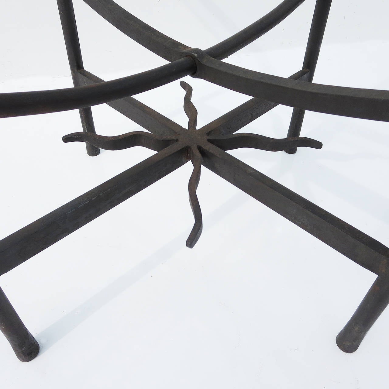 Painted Elegantly Tasteful Iron and Glass Coffee Table