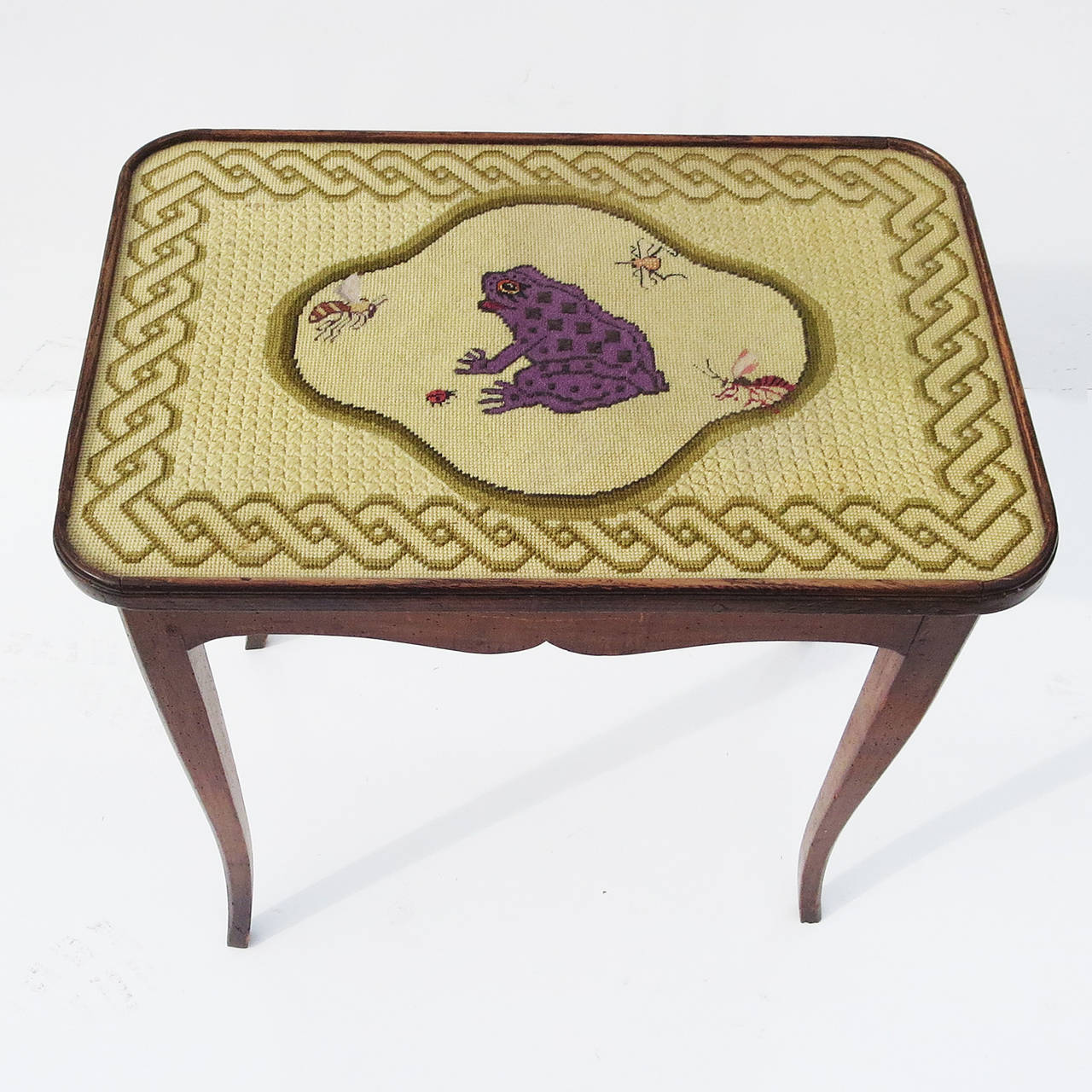 American Empire Empire Occasional Table with Embroidery Top