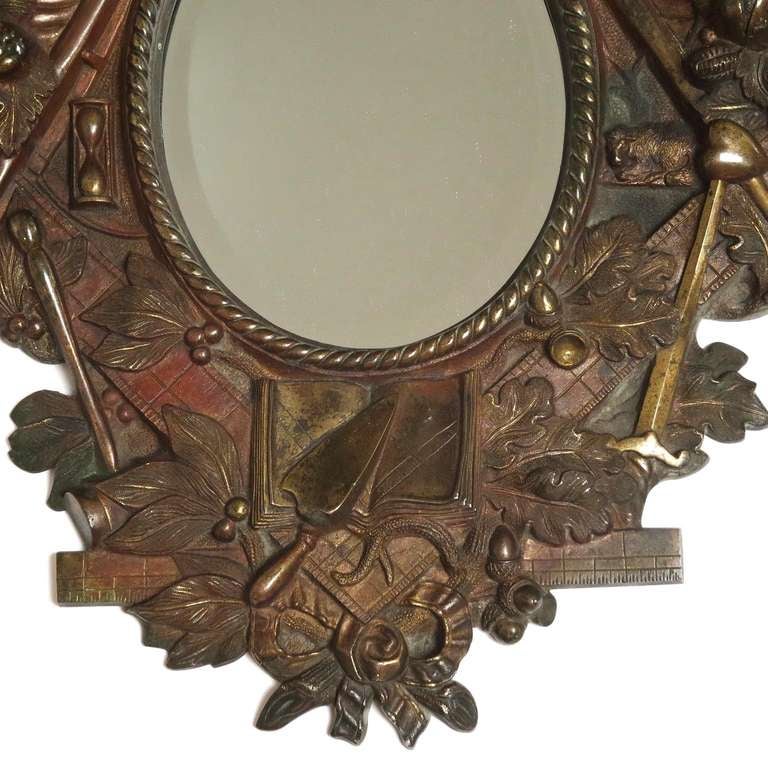 Other Masonic Solid Bronze Wall Mirror
