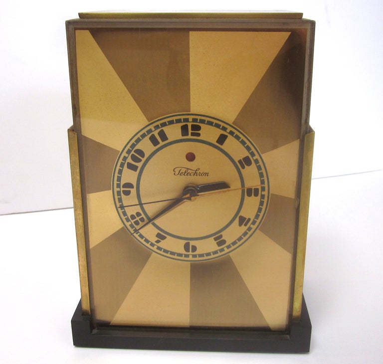 Certainly one of the most iconic designs from the visionary creator Paul Frankl, the Modernique clock was released to the public in 1928. The fact that its' cutting edge design predated actual skyscrapers, or its' original $50 price tag, the clock