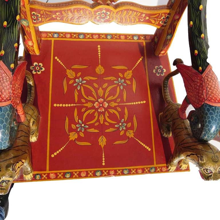 Hand Carved and Painted Indian Armchairs 2