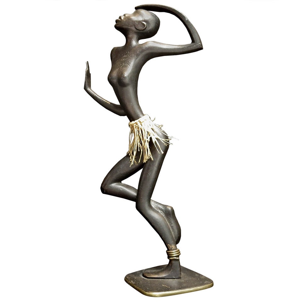 Bronze African Dancer Sculpture by Karl Hagenauer