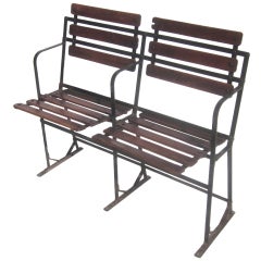 Early 20th Century French Folding Trolley Chairs / Bench 