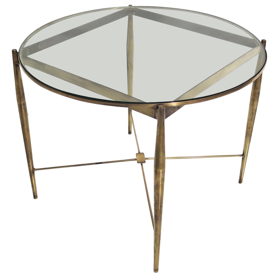 Mid Century Brass Game Table in the Manner of Maison Jansen
