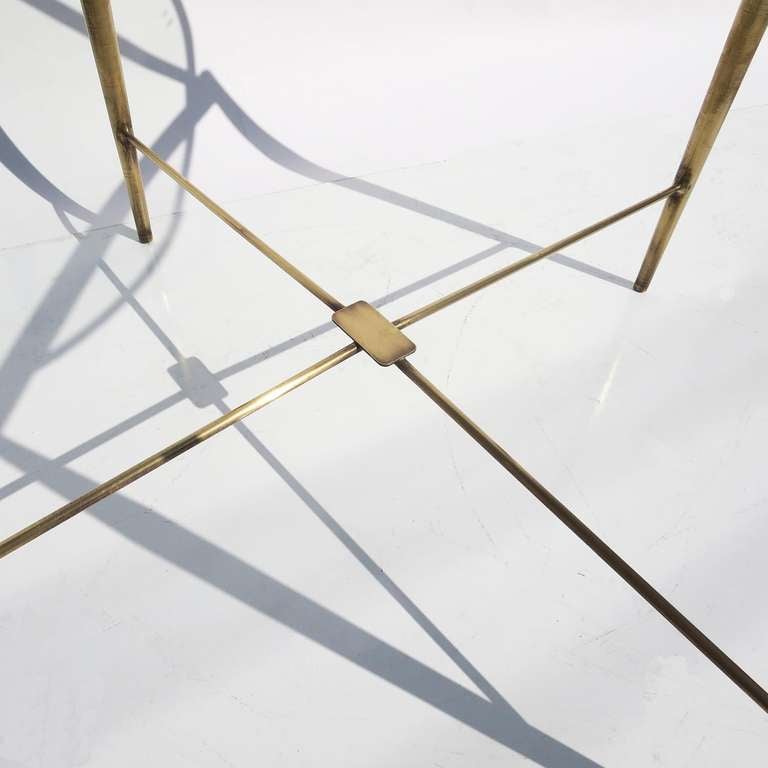 Unknown Mid Century Brass Game Table in the Manner of Maison Jansen