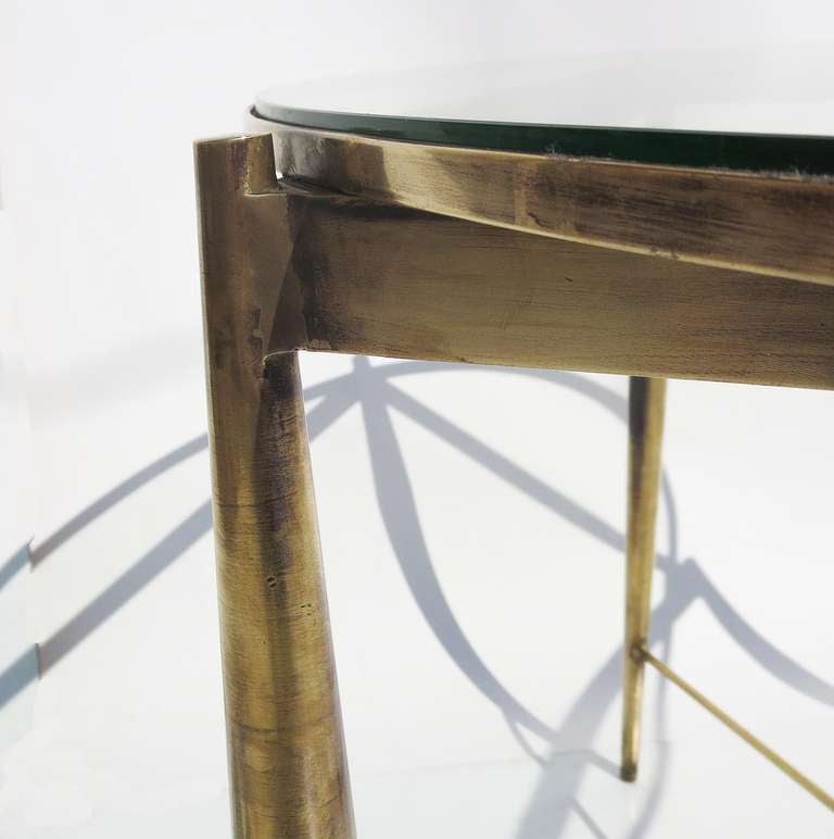Mid Century Brass Game Table in the Manner of Maison Jansen In Good Condition In North Hollywood, CA