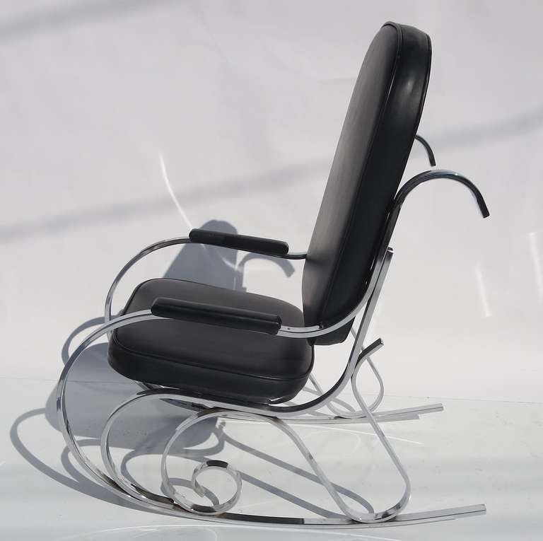 Mid-Century Modern Jimmy Durante's Maison Jansen Chrome Rocking Chair
