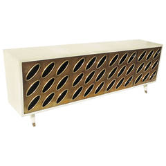 Custom Brass and Parchment Sideboard by Scala Luxury