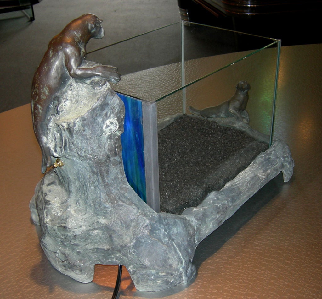Bronze Sea Lion Lighted Aquarium or Terrarium 3