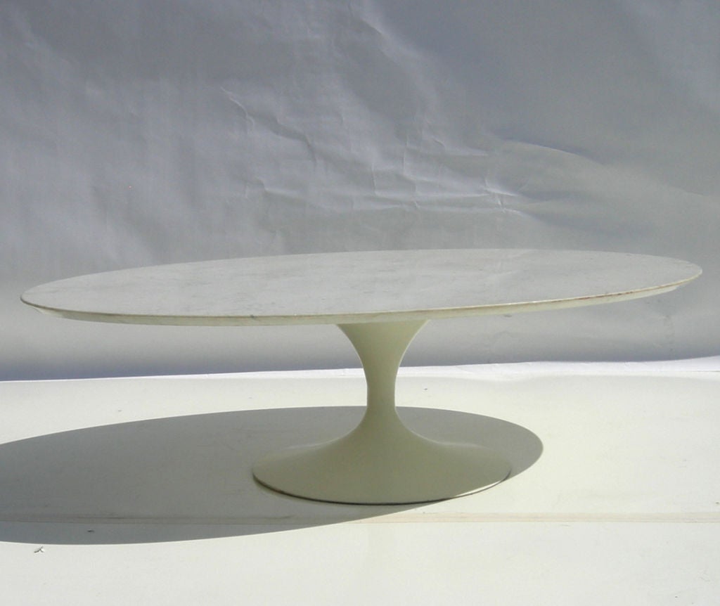 Oval Marble Topped Coffee Table by Saarinen for Knoll