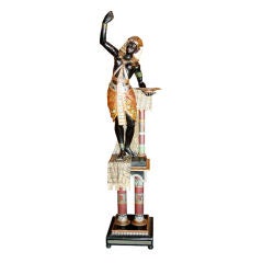 Fantastic Egyptian Carved and Painted Statue