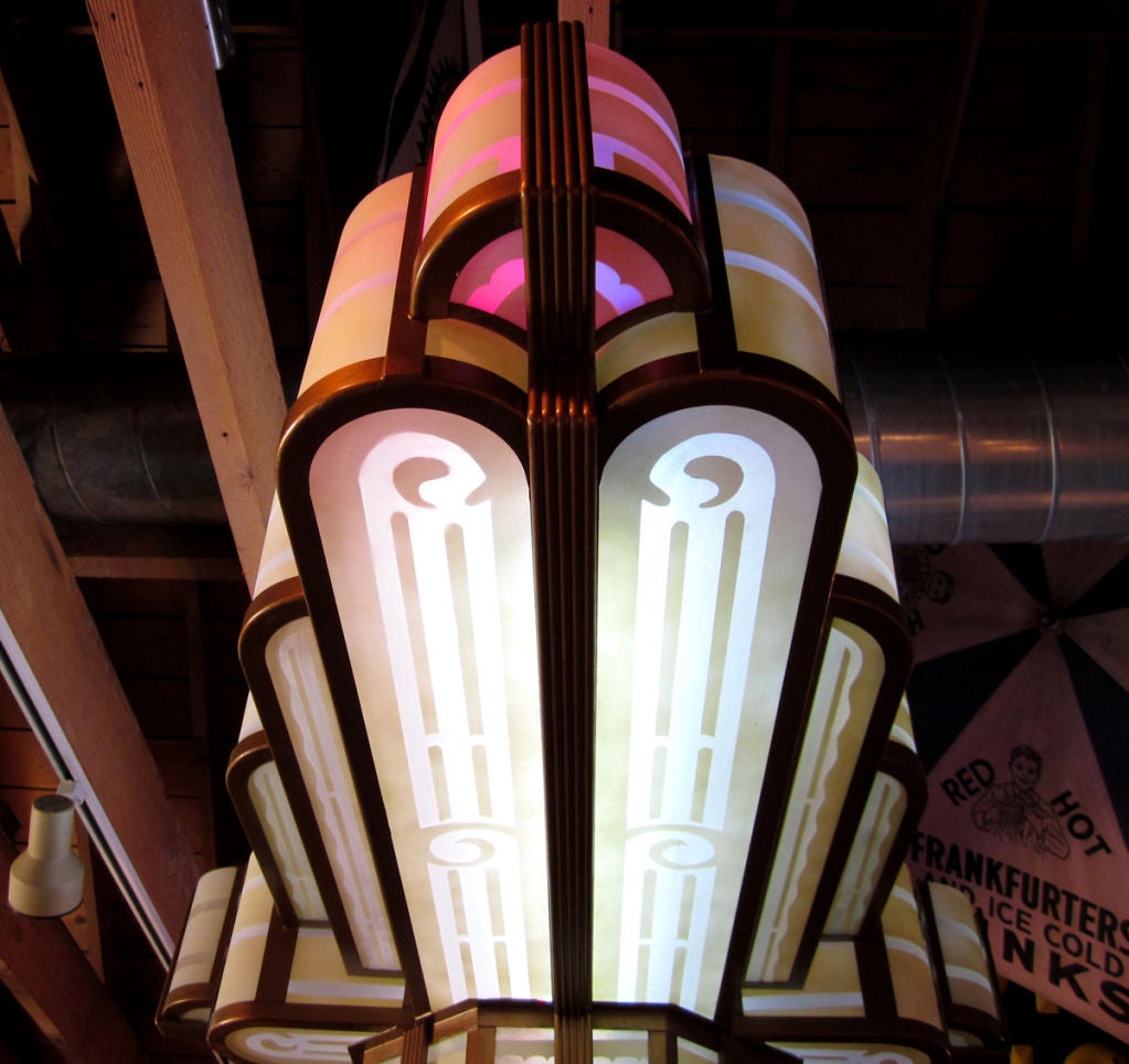 Mid-20th Century Incredible Art Deco Uptown Theater Chandelier