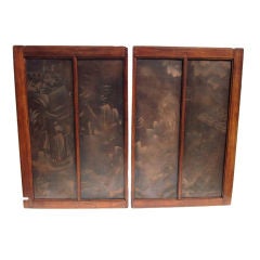 Pair of Etched Copper Door Panels by J. J. K. Ray