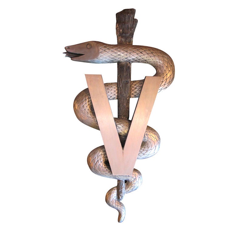 Aluminum Veterinary Caduceus Wall Plaque