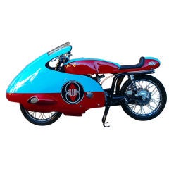 Retro 1958 Custom Restored Gilera Road Racing Motorcycle