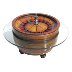 Vintage Roulette Wheel Coffee Table