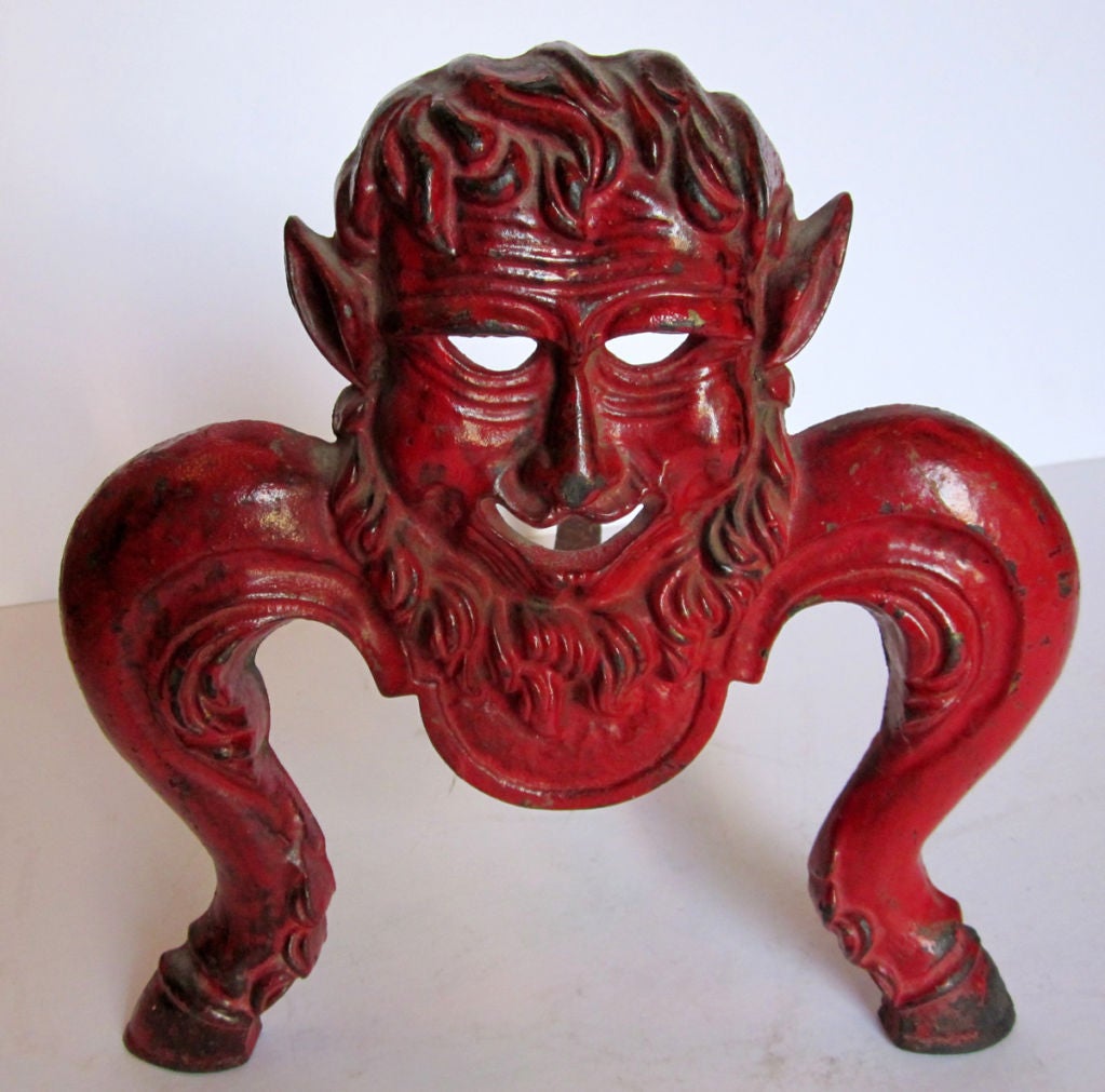 German Red Devil Cast Andirons