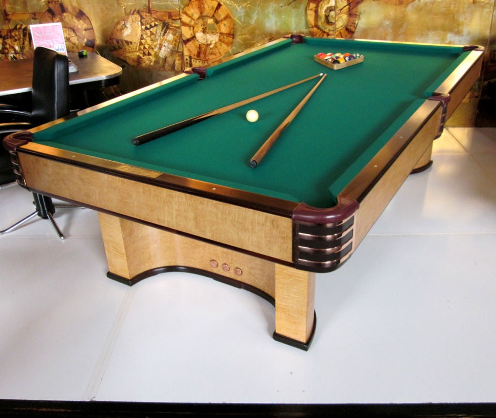Rosewood Donald Deskey Designed Brunswick Paramount Pool Table For Sale