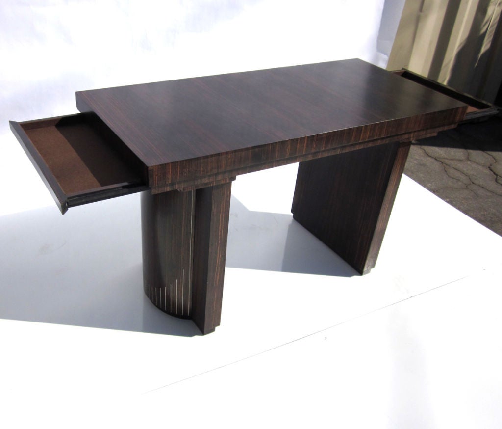 Early 20th Century Jacques Ruhlmann Art Deco Desk in Macassar Ebony