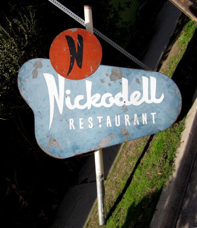 American Hollywood Landmark Nickodell Restaurant Sign